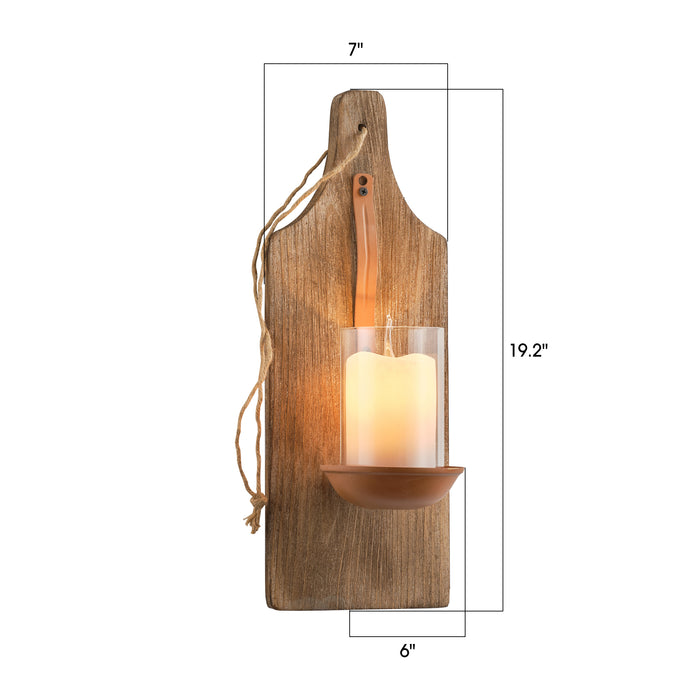 Retro Aimple French Wood Glass Wall Light