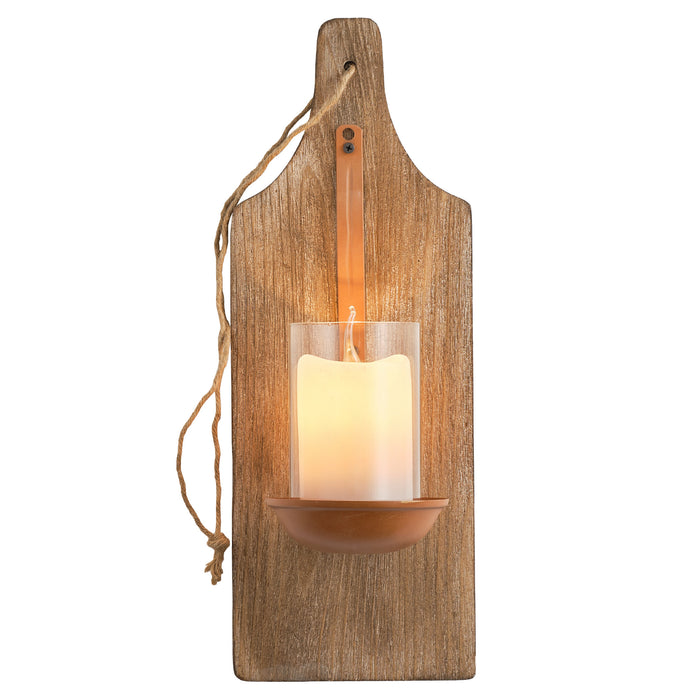 Retro Aimple French Wood Glass Wall Light