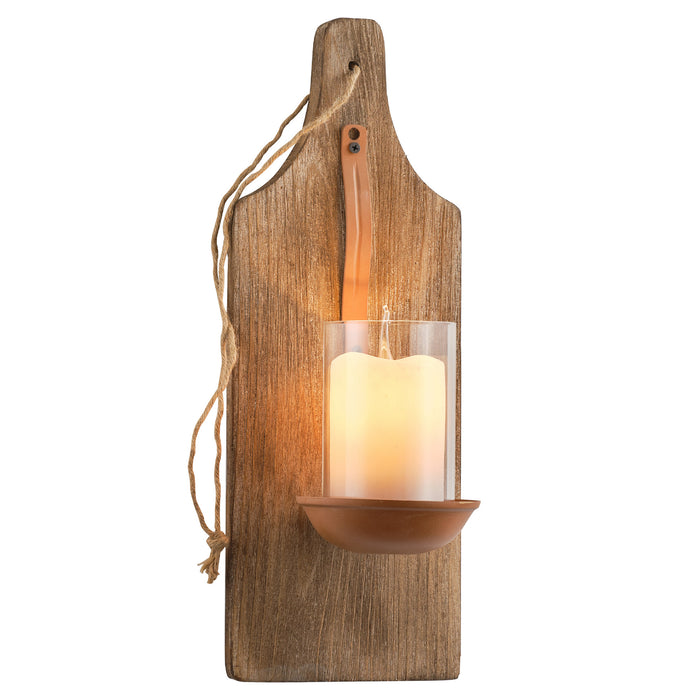 Retro Aimple French Wood Glass Wall Light