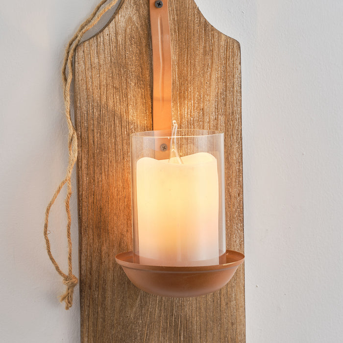 Retro Aimple French Wood Glass Wall Light