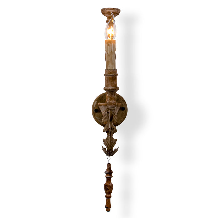 1-Light French Style Wood Wall Lighting