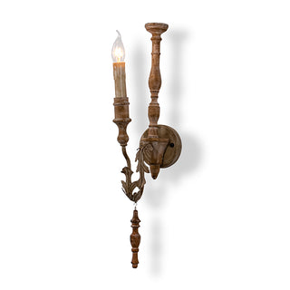 1-Light French Style Wood Wall Lighting