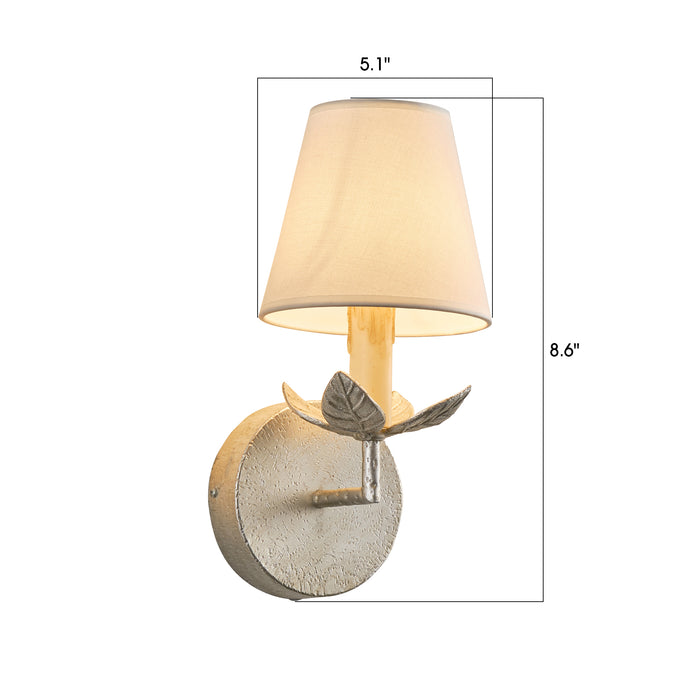 1-Light Industrial Silver Wall Sconces Lighting with Cloth Cover