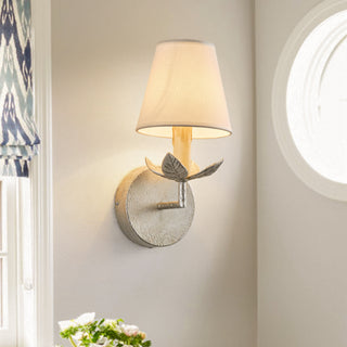 1-Light Industrial Silver Wall Sconces Lighting with Cloth Cover