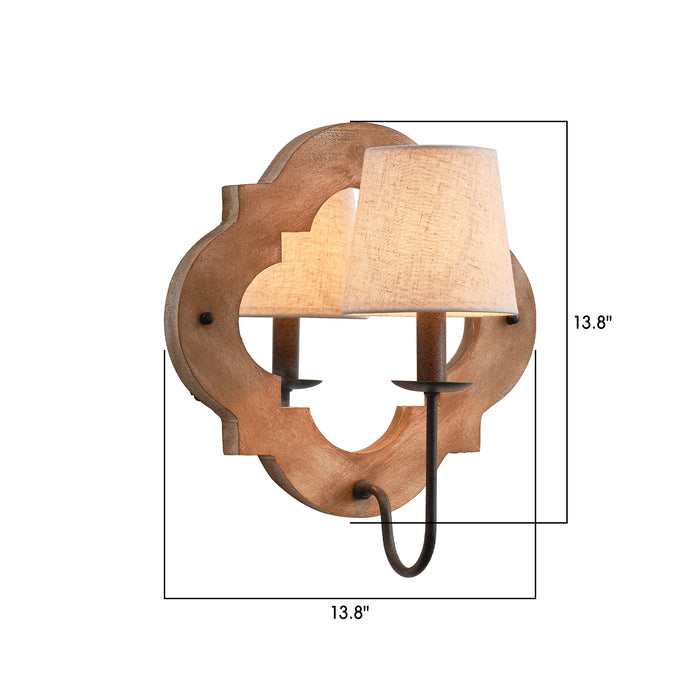 Farmhouse 1-Light Wood Light Rustic Wall Sconce