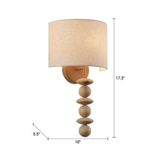 1-Light Round Fabric Wall Sconces Lighting