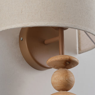 1-Light Round Fabric Wall Sconces Lighting