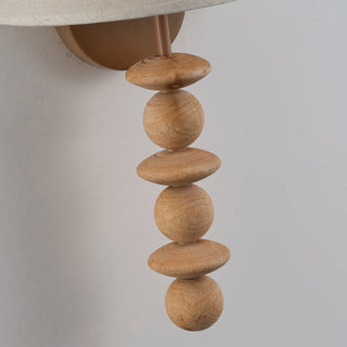 1-Light Round Fabric Wall Sconces Lighting