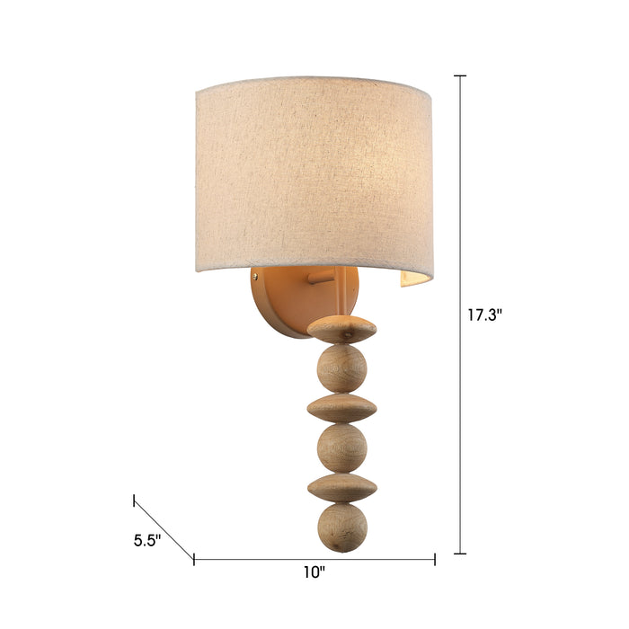 2-Light Round Fabric Wall Sconces Lighting