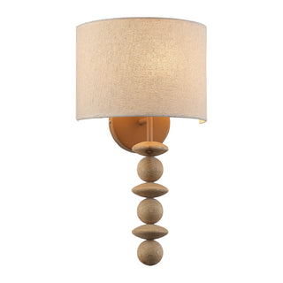 1-Light Round Fabric Wall Sconces Lighting