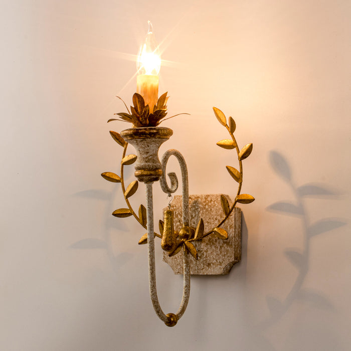 French Country Golden Wheat Single Head Wall Light