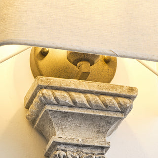 1 Light Hamptons Wall Sconce with White Fabric Shade