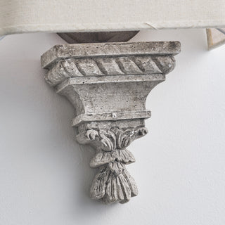 1 Light Hamptons Wall Sconce with White Fabric Shade