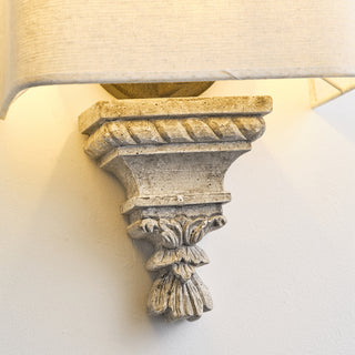 1 Light Hamptons Wall Sconce with White Fabric Shade