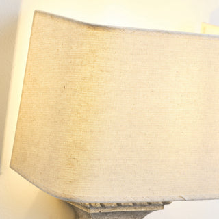 1 Light Hamptons Wall Sconce with White Fabric Shade