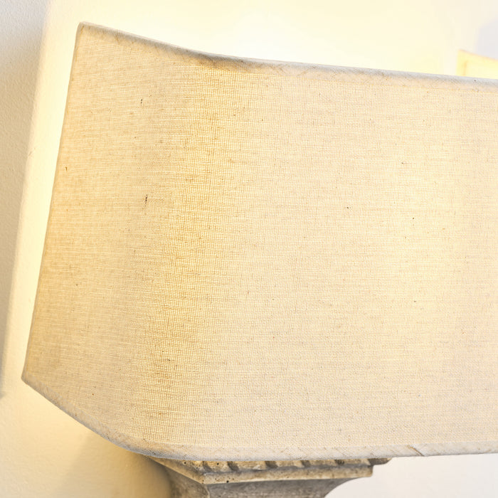 1 Light Wall Sconce with White Fabric Shade