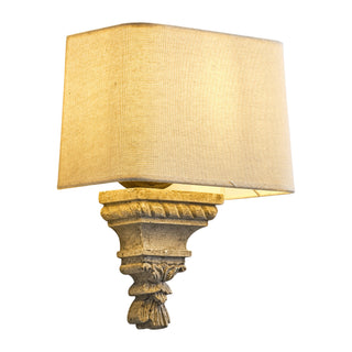 1 Light Hamptons Wall Sconce with White Fabric Shade