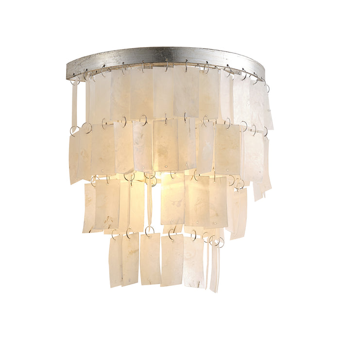 1-Light Vintage Wall Sconce Lighting with Shell Shade