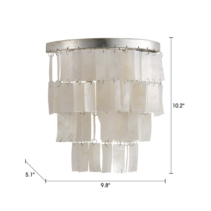 1-Light Vintage Wall Sconce Lighting with Shell Shade