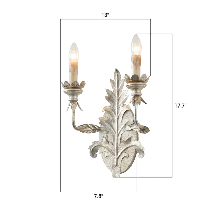 Rustic Leaf Candelabra Wall Sconces Lighting in Living Room, Dining Room, Entrance