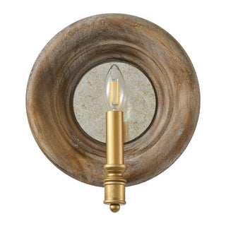 1-Light French Vintage Wooden Mirror Wall Sconces Lighting