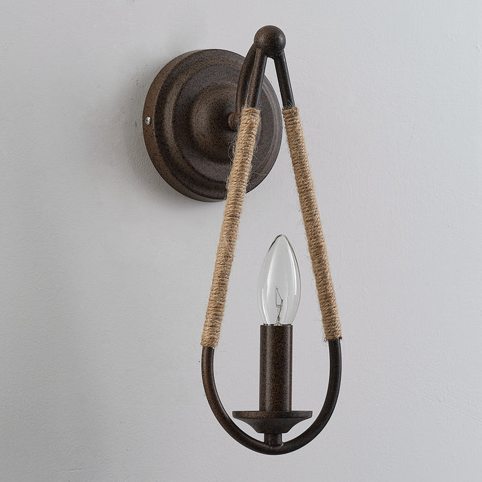 1-Light Modern Style Wall Lighting with Hemp Rope