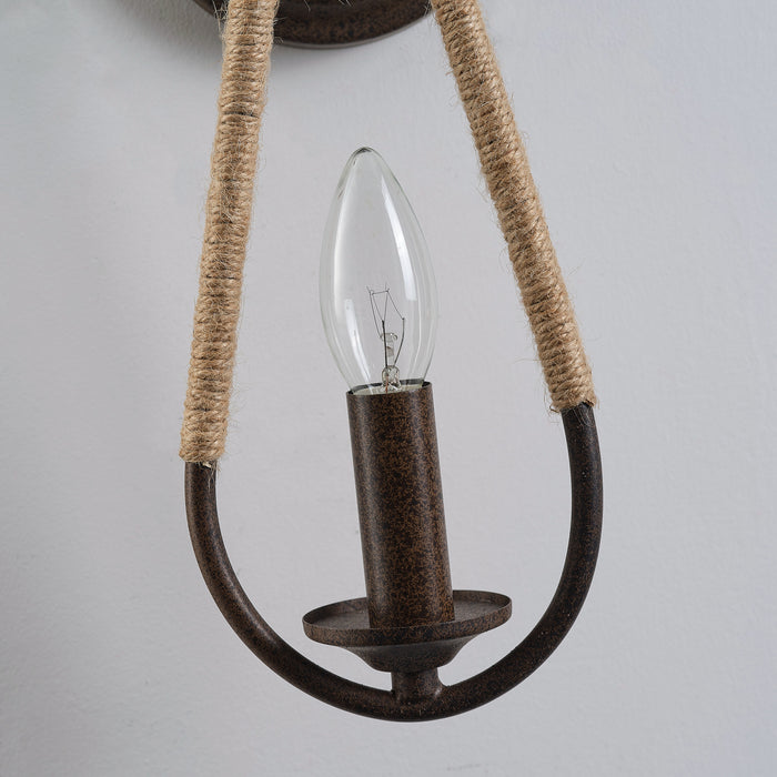 1-Light Modern Style Wall Lighting with Hemp Rope