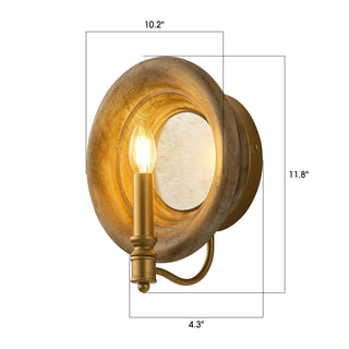 1-Light French Vintage Wooden Mirror Wall Sconces Lighting