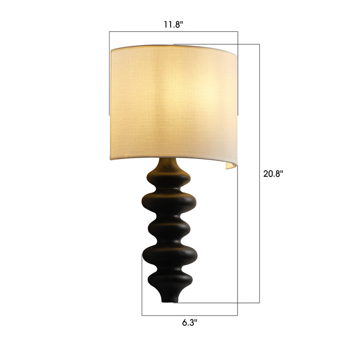 Solid Wood Spiral Wall Sconces Lighting with Shade Decorative for Study Room Living Room Corridor Bedside Light