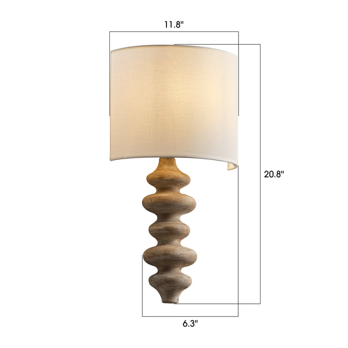 Solid Wood Spiral Wall Sconces Lighting with Shade Decorative for Study Room Living Room Corridor Bedside Light