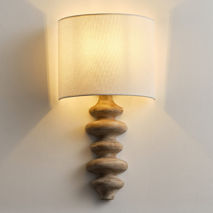 Solid Wood Spiral Wall Sconces Lighting with Shade Decorative for Study Room Living Room Corridor Bedside Light