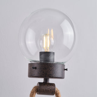 1-Light Rustic Industrial Style Glass Rope Wall Sconces Lighting