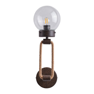 1-Light Rustic Industrial Style Glass Rope Wall Sconces Lighting