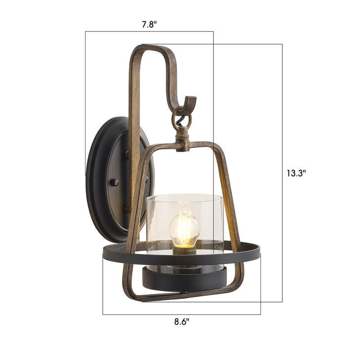 American Rustic Iron Single Head Wall Sconces Lighting in Entrance