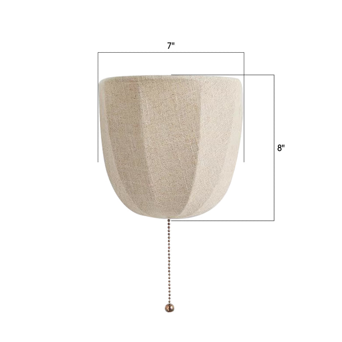 1-Light Vintage Simple Linen Cover Living Room Wall Sconces Lighting