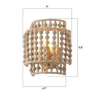 1-Light Farmhouse Rattan Wall Sconce Lighting