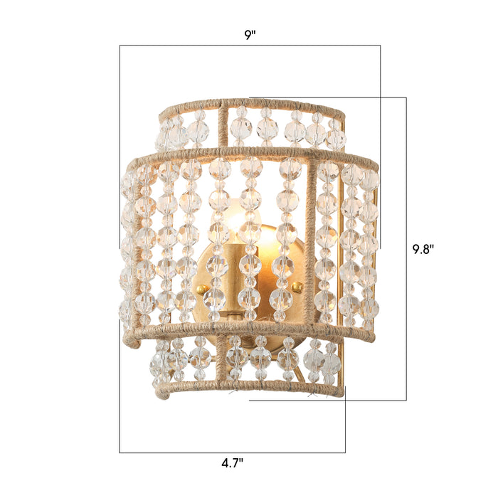 1-Light Farmhouse Rattan Wall Sconce Lighting