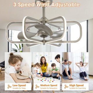 30" Theron Modern DC Motor Downrod Mount Reversible Ceiling Fan with LED Lighting and Remote Control