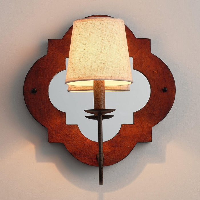 1-Light Rustic Iron Wood Wall Sconce Lighting