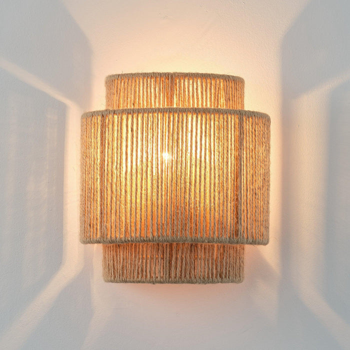 Farmhouse Rattan 1-Light Wall Sconce Light