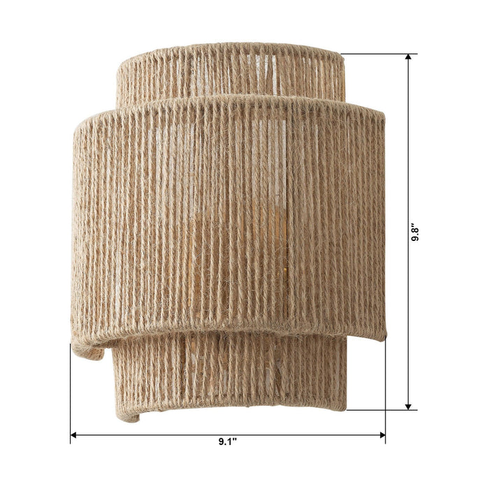 Farmhouse Rattan 1-Light Wall Sconce Light