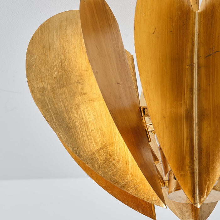 19 Inch Elvira 6-Light Farmhouse Vintage Distressed Golden Semi-Flush Mount Ceiling Light