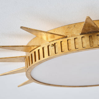 25 Inch Dana Vintage Golden Sunburst Flush Mount LED Light