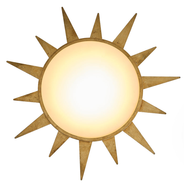 25 Inch Dana Vintage Golden Sunburst Flush Mount LED Light