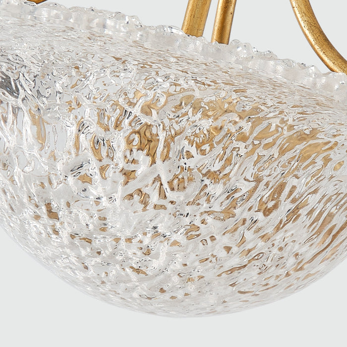 16 Inch Page 3-Light Vintage Golden Semi-Flush Mount Ceiling Light