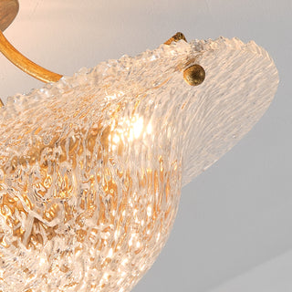 16 Inch Page 3-Light Vintage Golden Semi-Flush Mount Ceiling Light