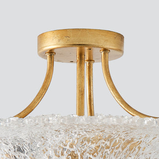 16 Inch Page 3-Light Vintage Golden Semi-Flush Mount Ceiling Light