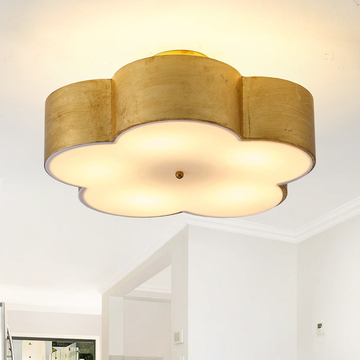 20 Inch Joyce 5-Light Vintage Golden Semi-Flush Mount Ceiling Light