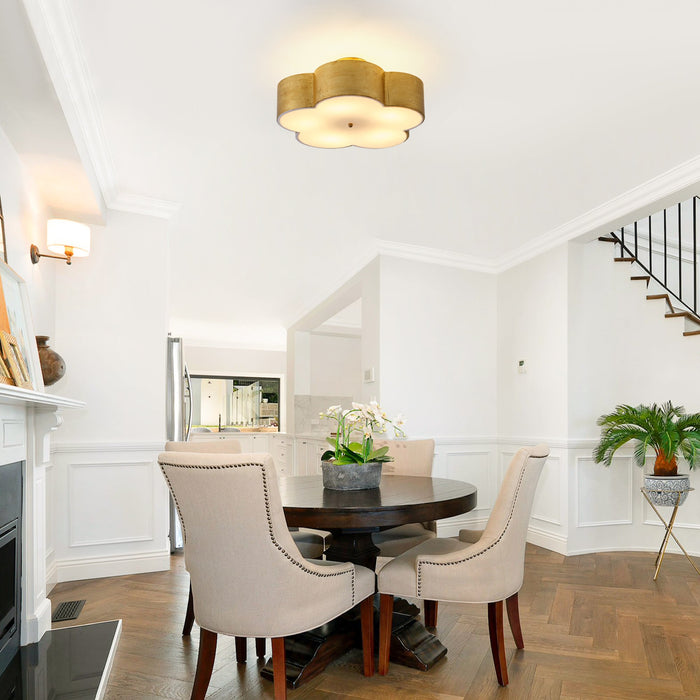 20 Inch Joyce 5-Light Vintage Golden Semi-Flush Mount Ceiling Light