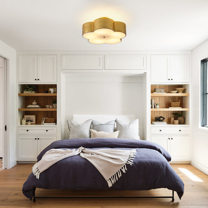 20 Inch Joyce 5-Light Vintage Golden Semi-Flush Mount Ceiling Light